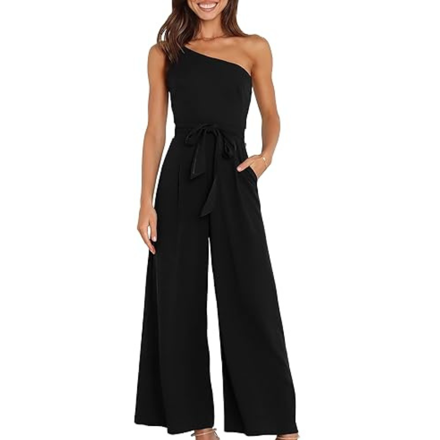 One Shoulder Wide Leg Jumpsuit
