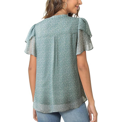 Chiffon Puff Sleeve Blouse