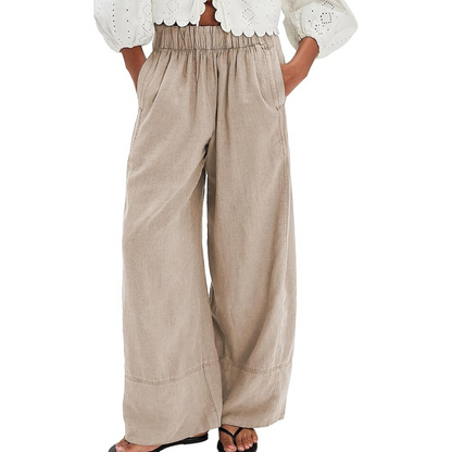 Cotton Linen Wide Leg Pants